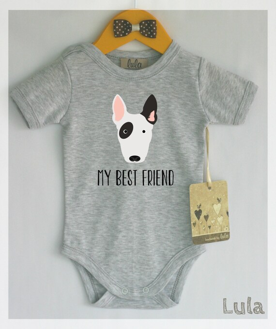 Bull Terrier Baby Clothes. Dog Baby Best Friend Print. Cute Etsy