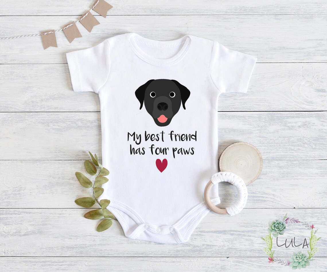 Black Labrador baby clothes. Dog baby clothes. Dog best friend Etsy