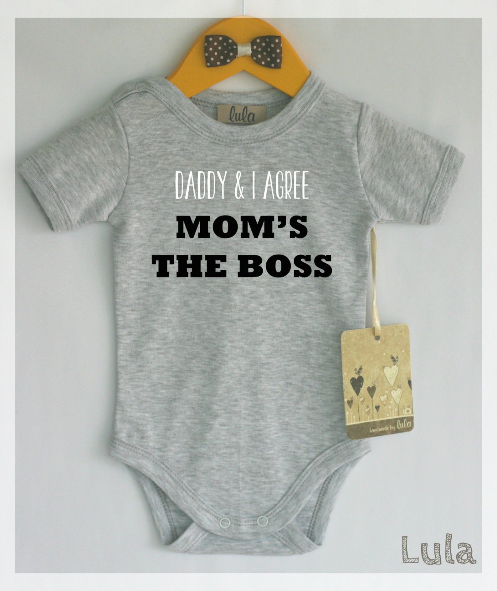 Funny baby clothes. Daddy and I agree mom's the boss. Etsy