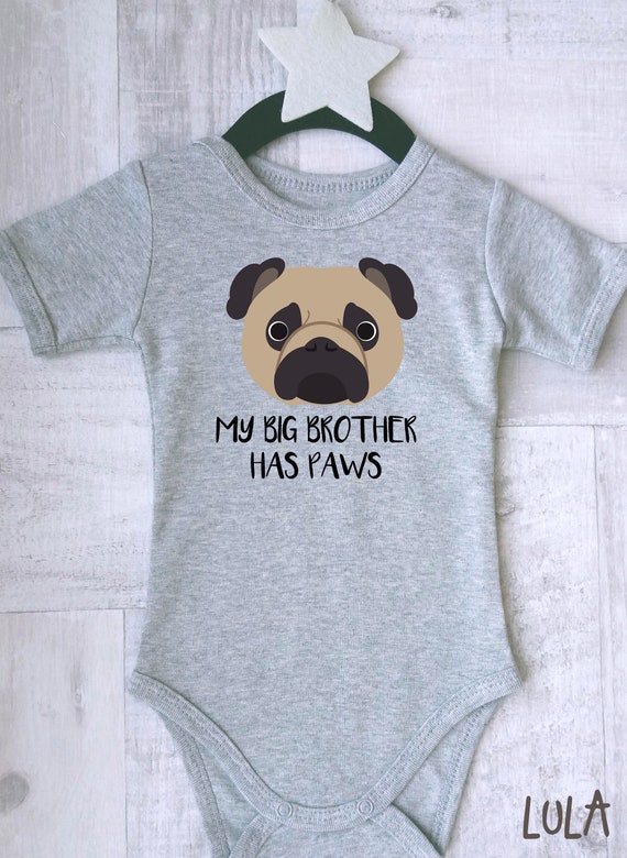 Funny Baby Clothes Pug Dog Pattern Baby Unisex ALL-OVER PRINT Babygrow Bodysuit