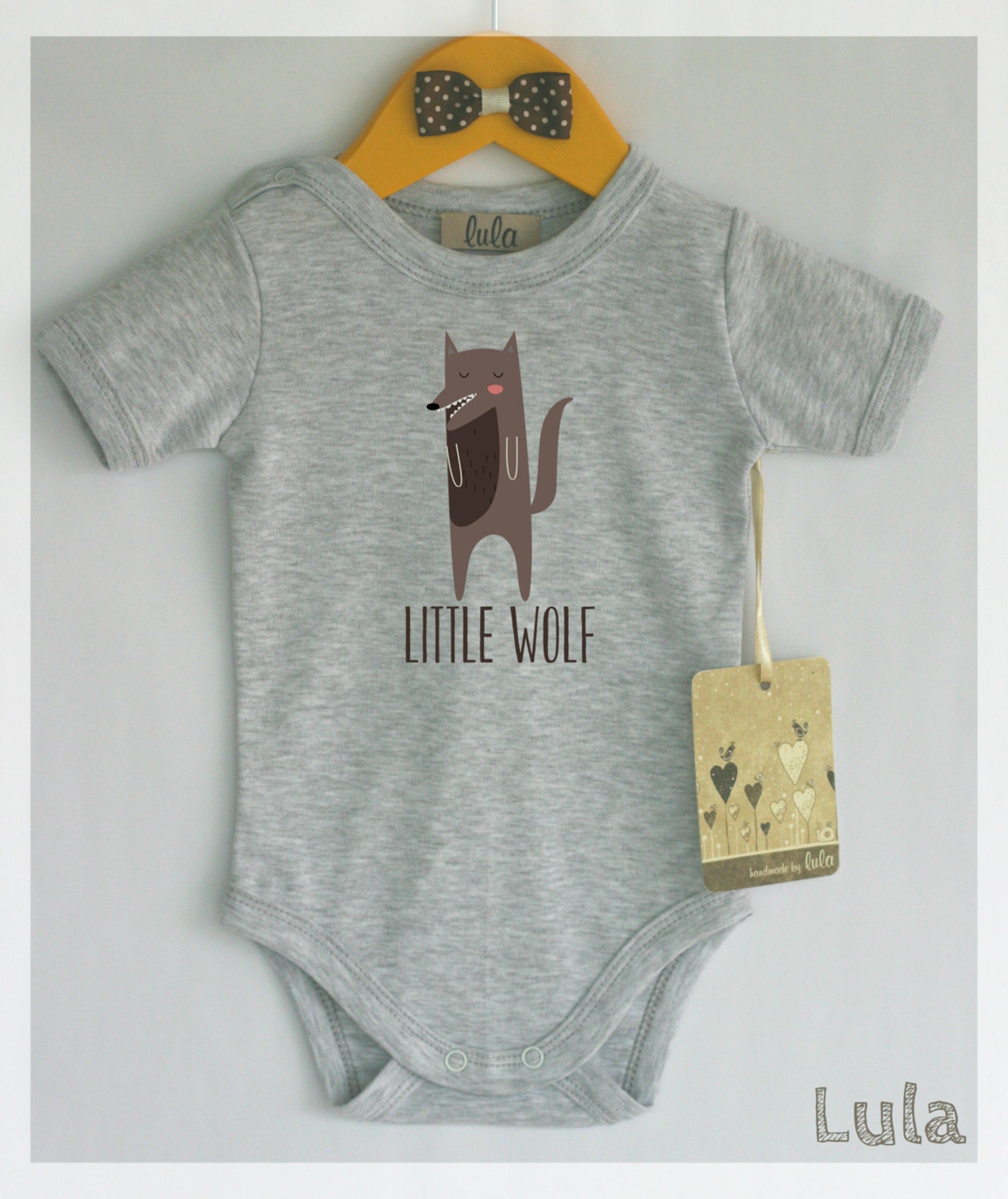 Adorable wolf baby clothes. Cute and funny baby romper with Etsy