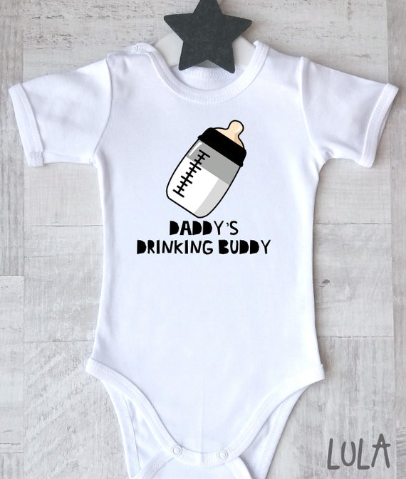 Daddy/'s Drinking Buddy Baby Onesie\u00ae Funny Baby Onesies for Dad Beer Onesie Funny Milk Shirts Unisex Baby Clothes Baby Shower Gifts