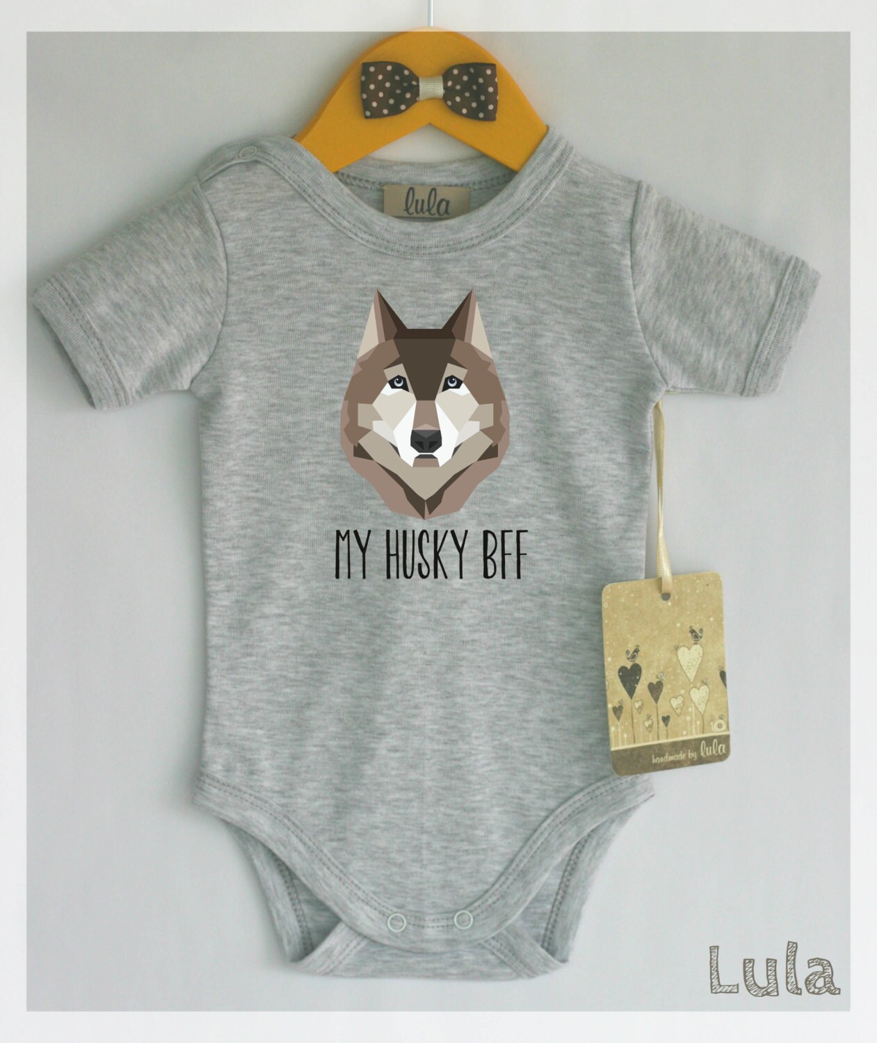 Husky baby clothes. Dog baby best friend print. Cute dog baby Etsy