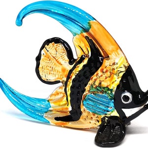 ZOOCRAFT Colorful Glass Sea Fish Figurine Hand Blown Art Sealife Collectible Miniature Aquarium Decor