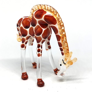 Glass Giraffe Figurine - Hand Blown Lampwork Glass - Home Decoration - Collectible Personalized Gift