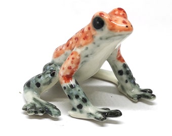 ZOOCRAFT Ceramic Cranular Poison Frog Figurine Miniatures Collectible Garden Terrarium Decor