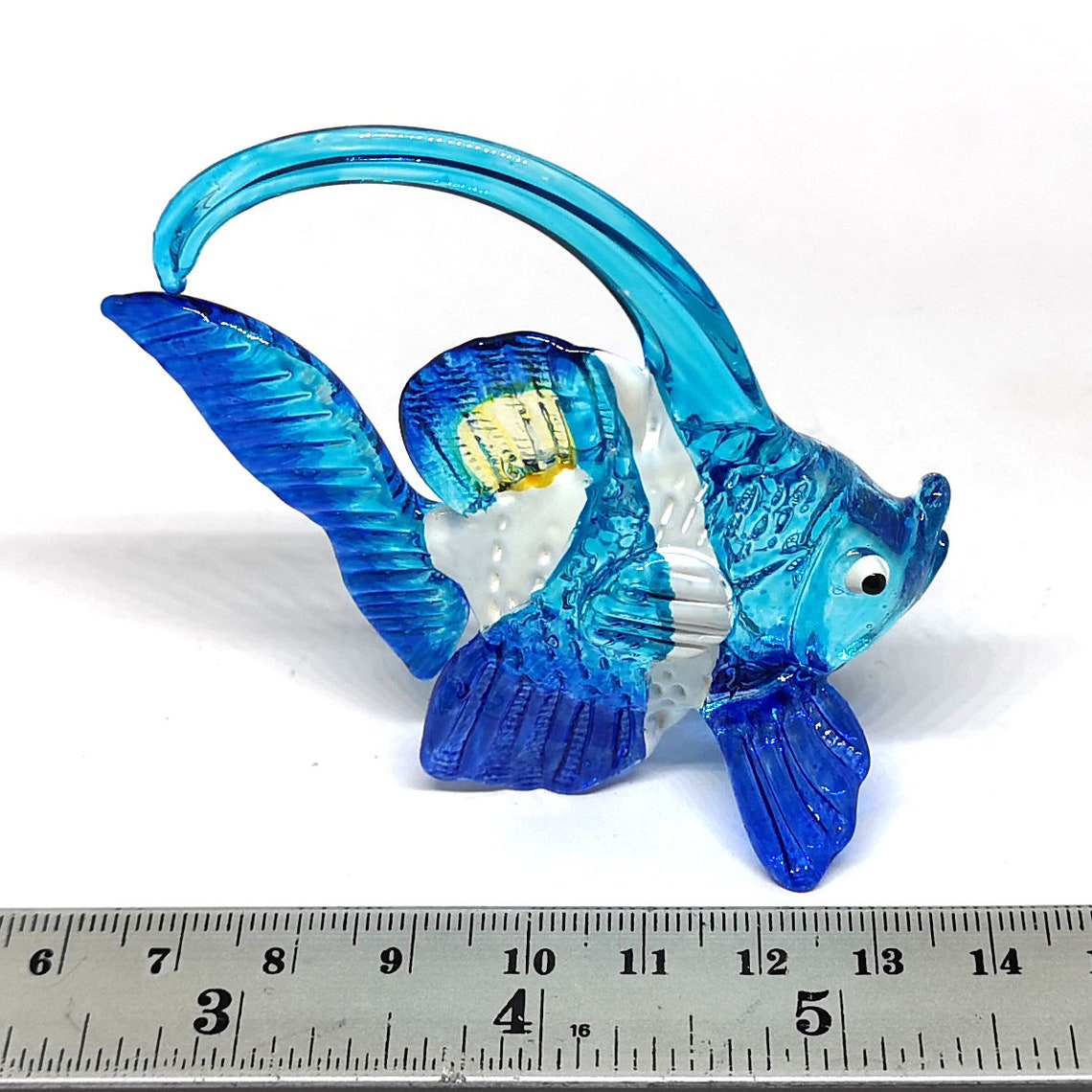 Hand Blown Glass Angel Fish Figurine: Coastal Aquarium Decor - Etsy