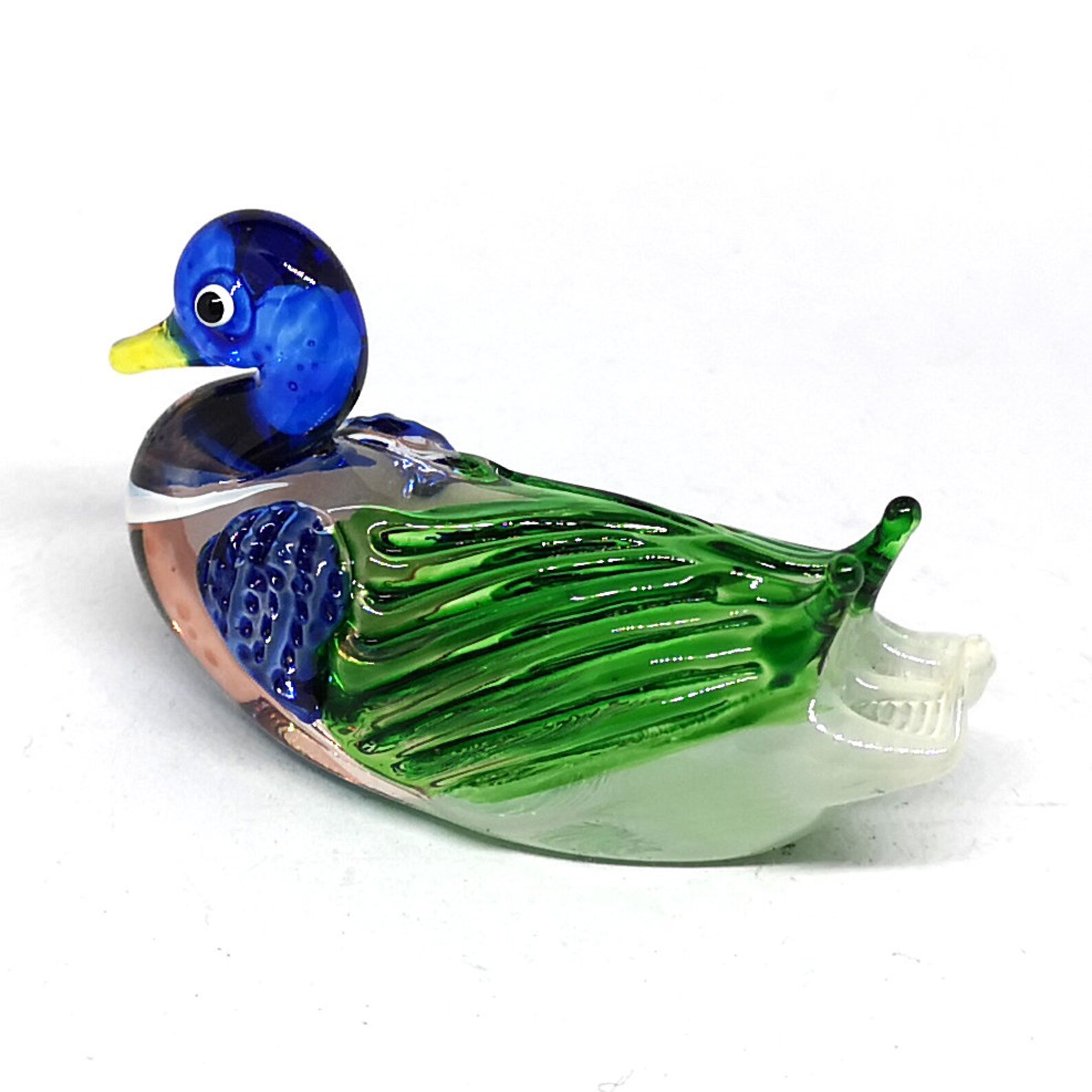 Collectible Glass Duck Figurine Hand Blown Art Glass Duck Etsy