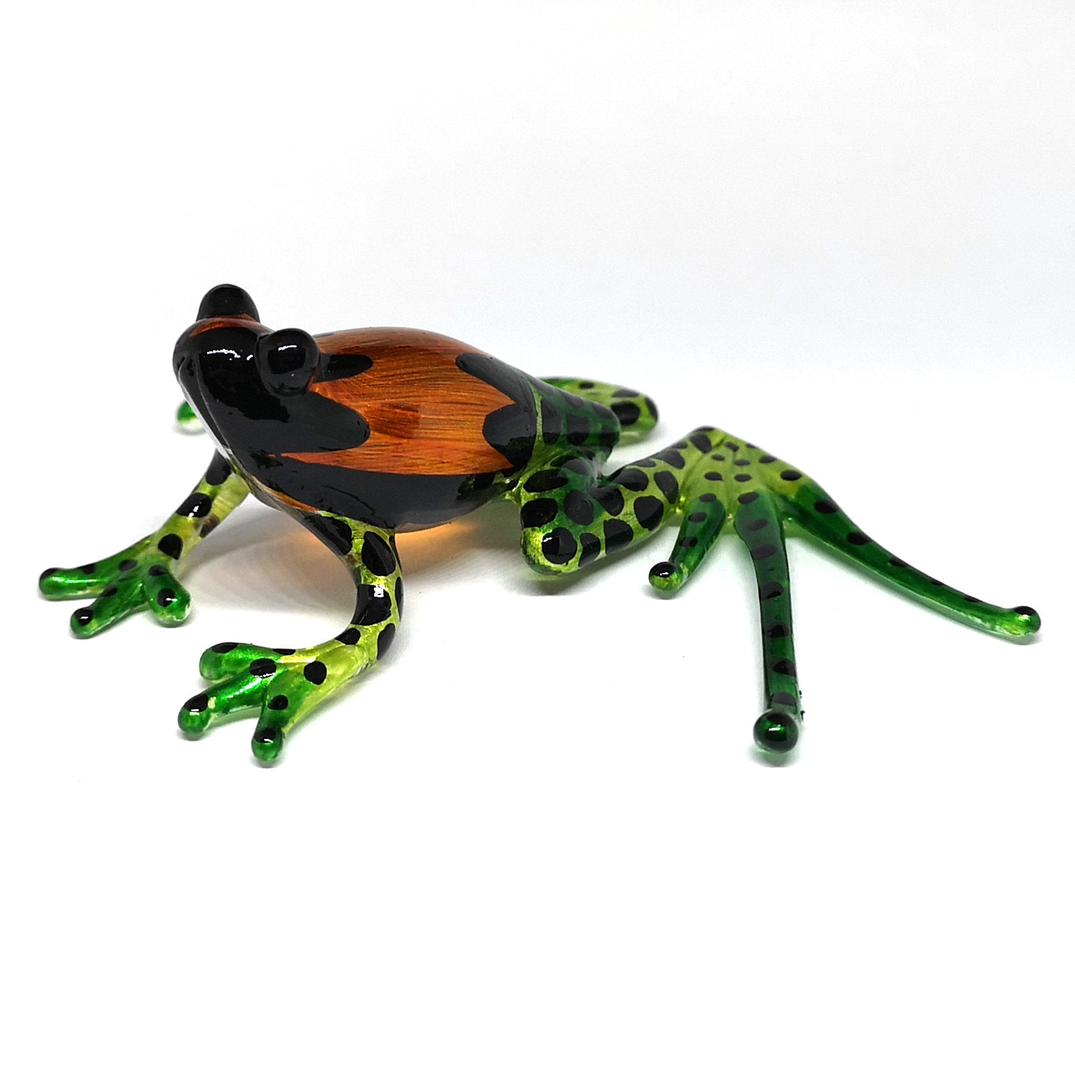 ZOOCRAFT Collectible Frog Figurines Green Blown Glass Hand Etsy