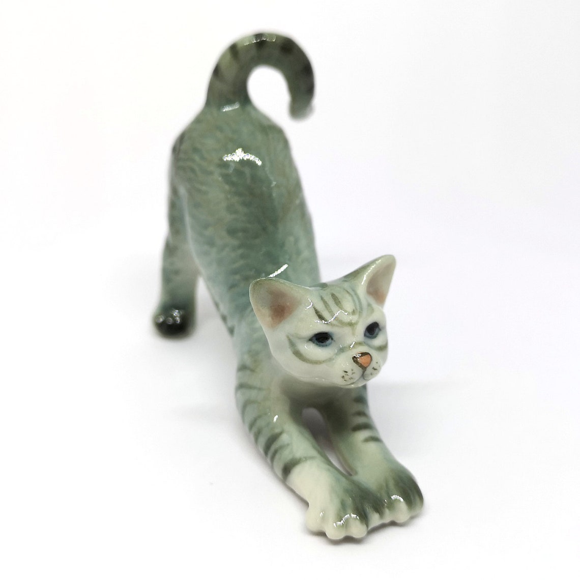 ZOOCRAFT Collectible Cat Figurine Ceramic Pottery Miniature Etsy