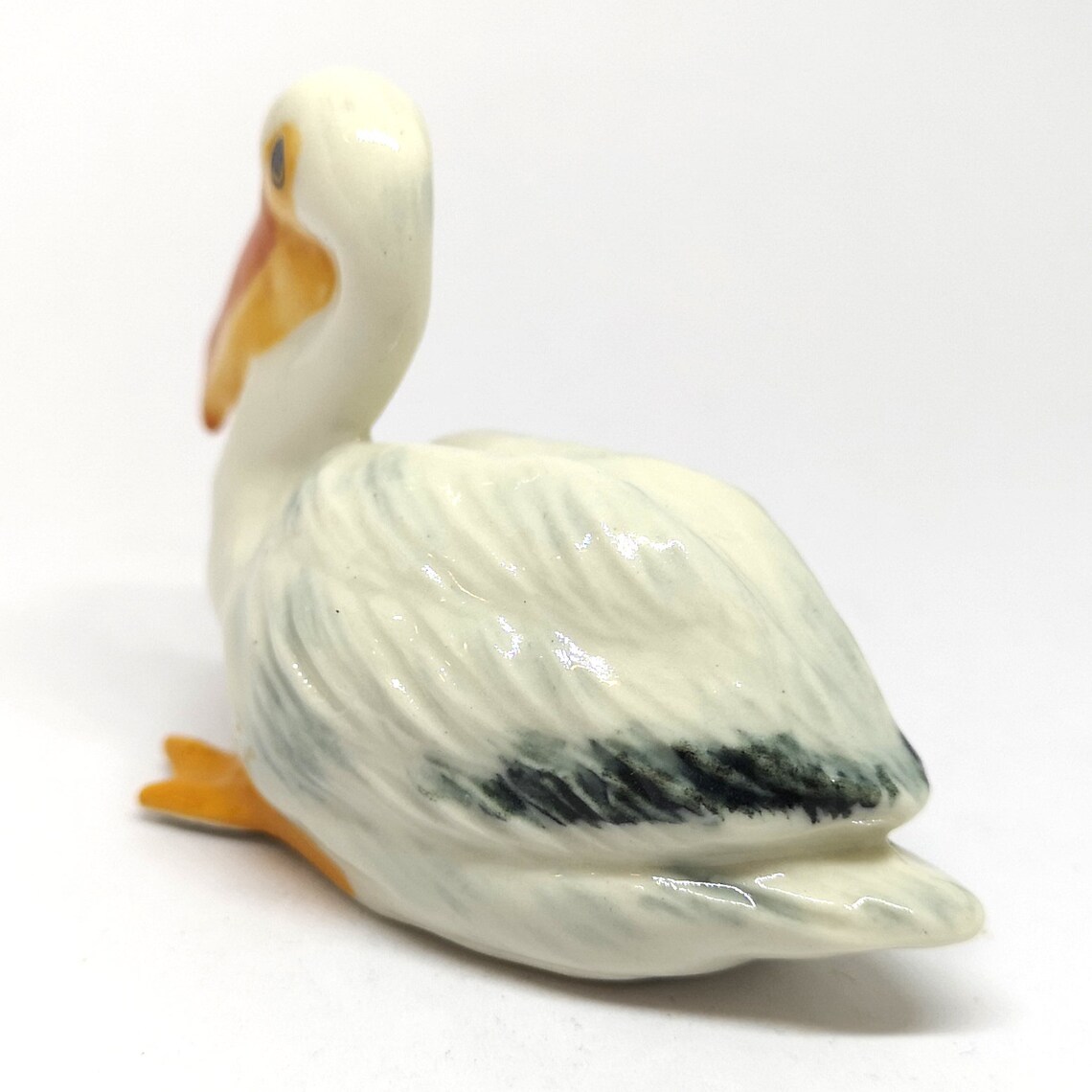 ZOOCRAFT White Pelican Figurine Art Ceramic Bird Handicraft Etsy
