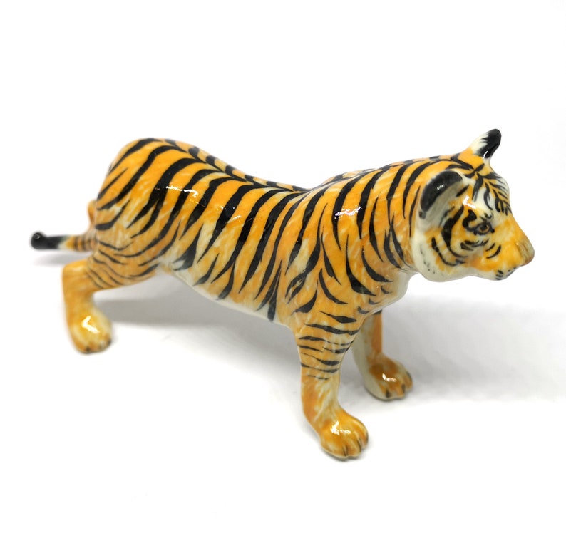 ZOOCRAFT Ceramic Bengal Tiger Figurine Miniature Handmade Etsy