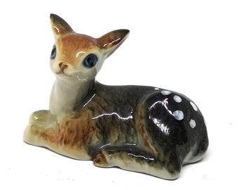 ZOOCRAFT Ceramic Deer Bambi Figurine Craft Miniature Collectible Porcelain Wildlife Animal DIY Gift