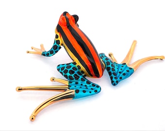 Blown Glass Frog Figurine: Handmade Lampwork Collectible