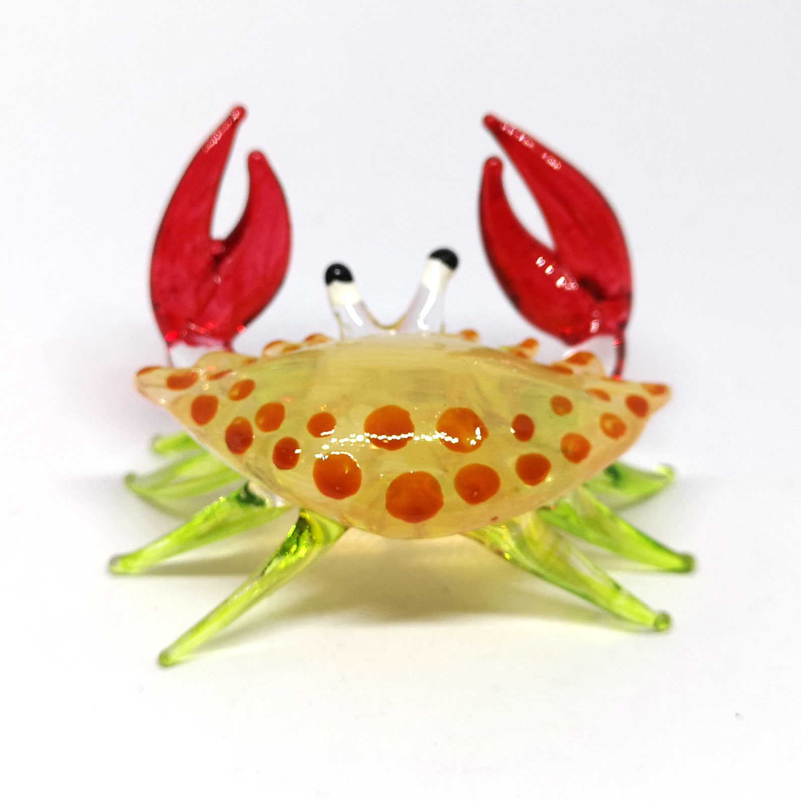 WitnyStore 6 Long Multicolor Crab Blown Glass Figurine Animal Crystal