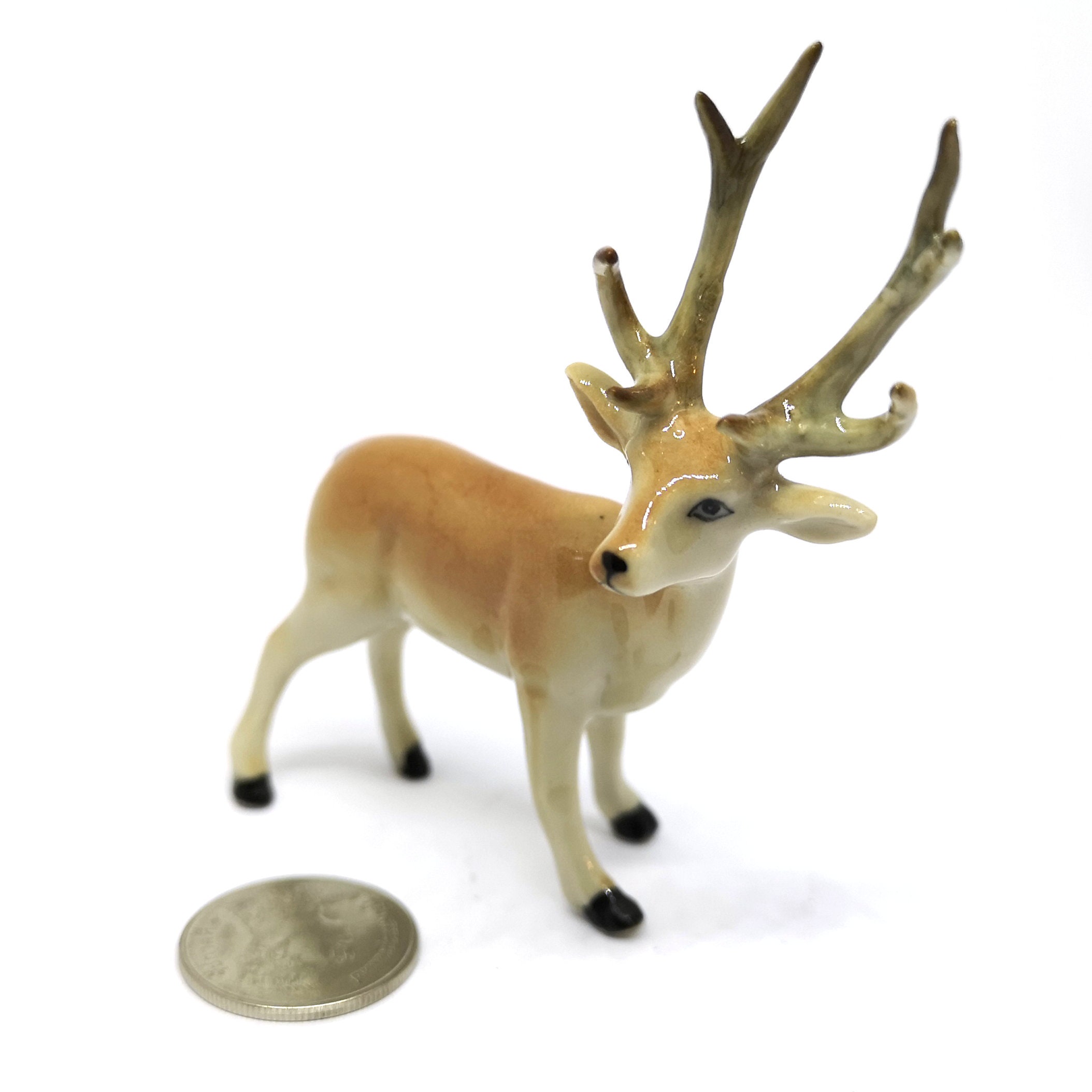 ZOOCRAFT Small Deer Figurine Ceramic Animal Miniature Etsy