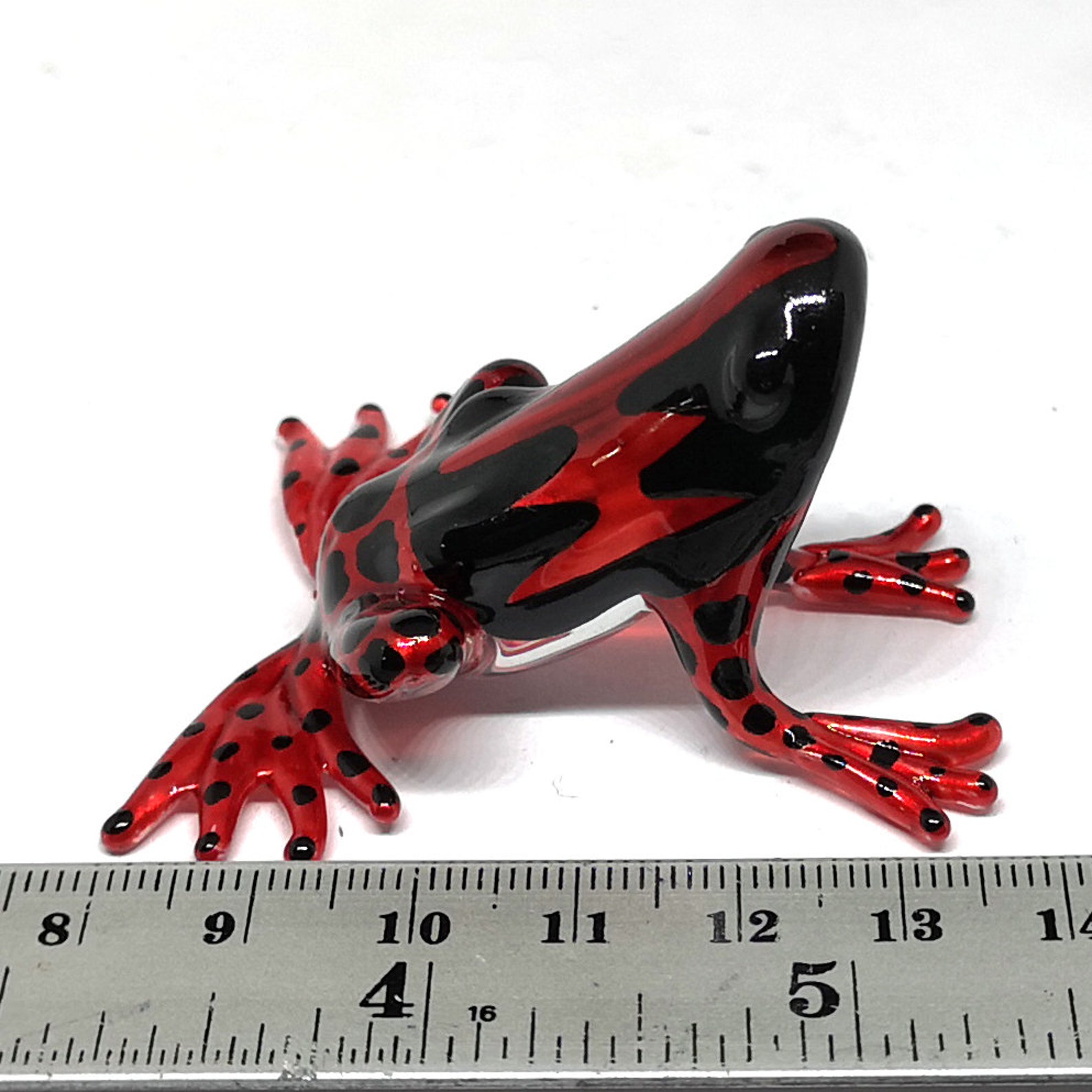 Glass Frog Figurines Collectibles Red Hand Blown Art Glass Etsy