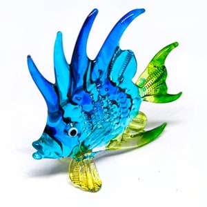 Photo inspiration: Picture Idea: Zoocraft Handcrafted Blue Glass Fish Figurine Exquisite Hand Blown Aquarium