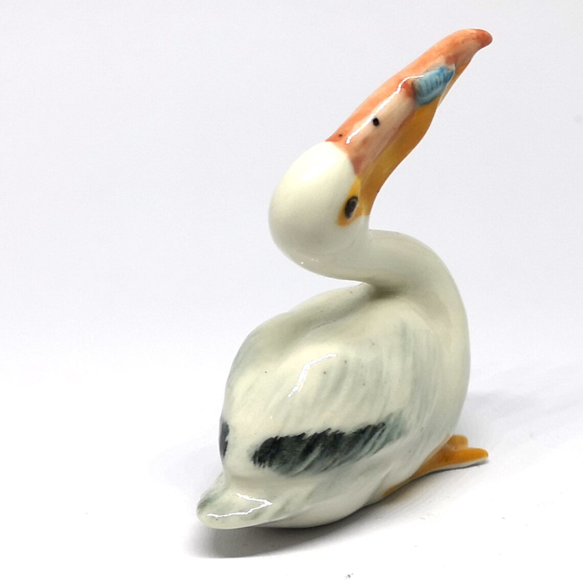 ZOOCRAFT White Pelican Figurine Art Ceramic Bird Handicraft Etsy