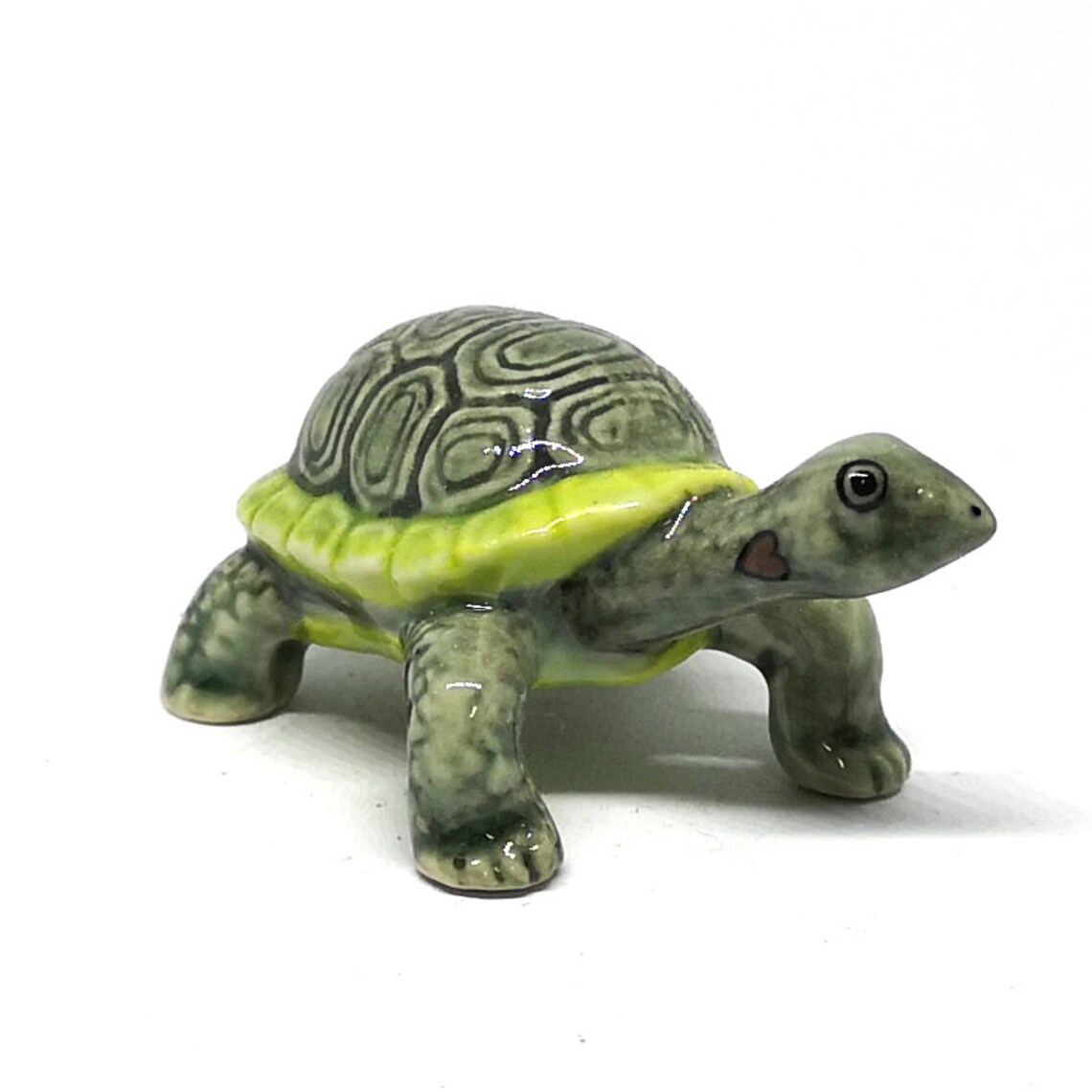 Ceramic Land Tortoise Turtle Figurine Hand Painted Porcelain Etsy