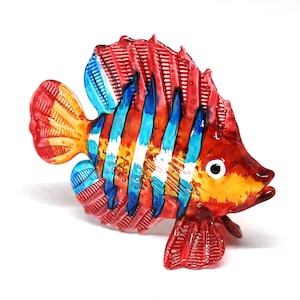 ZOOCRAFT Tropical Glass Sea Fish Figurine Red Hand Blown Art Sealife Collectible Miniature Aquarium Decor