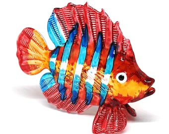 Hand Blown Glass Fish Figurine: Tropical Aquarium Decor