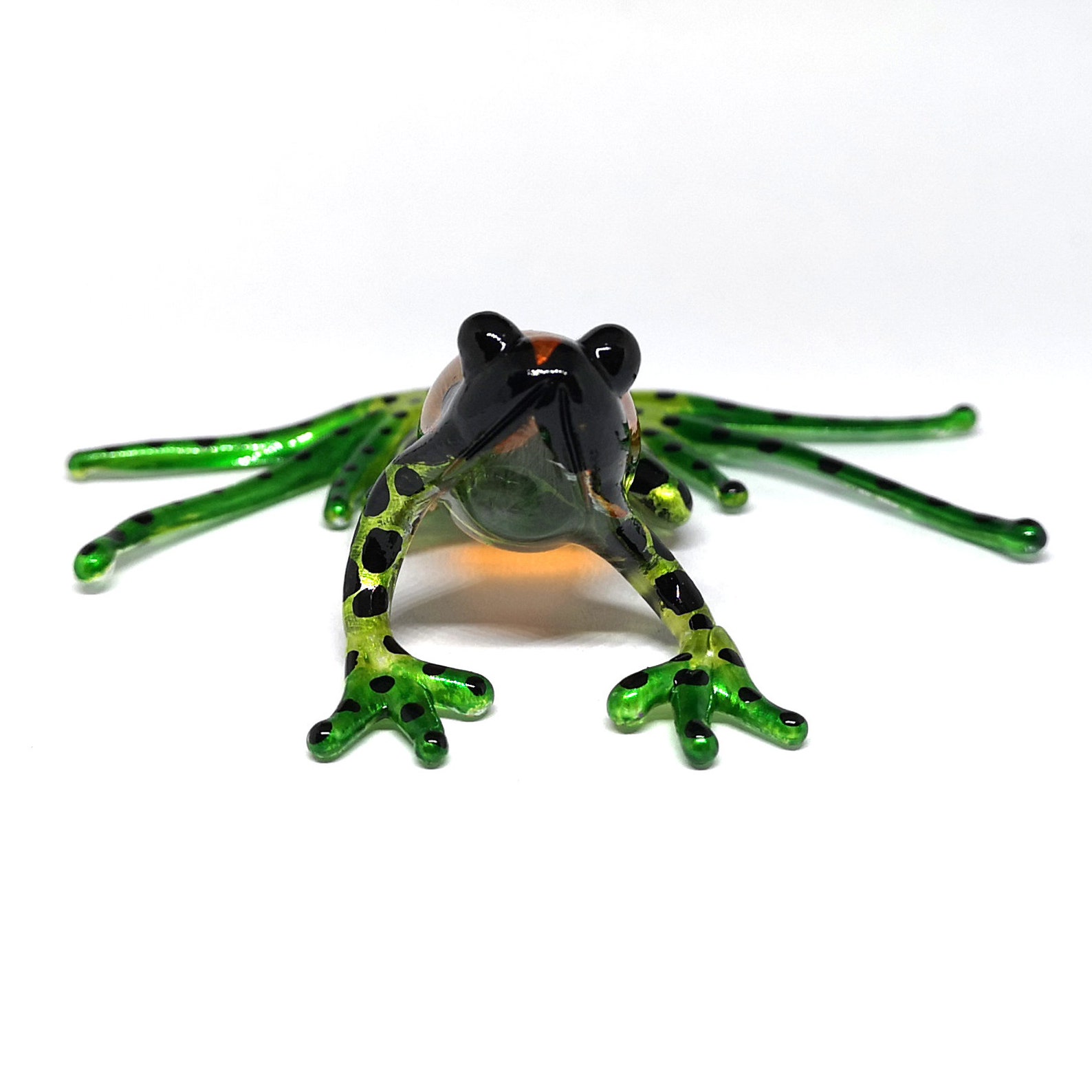 ZOOCRAFT Collectible Frog Figurines Green Blown Glass Hand Etsy