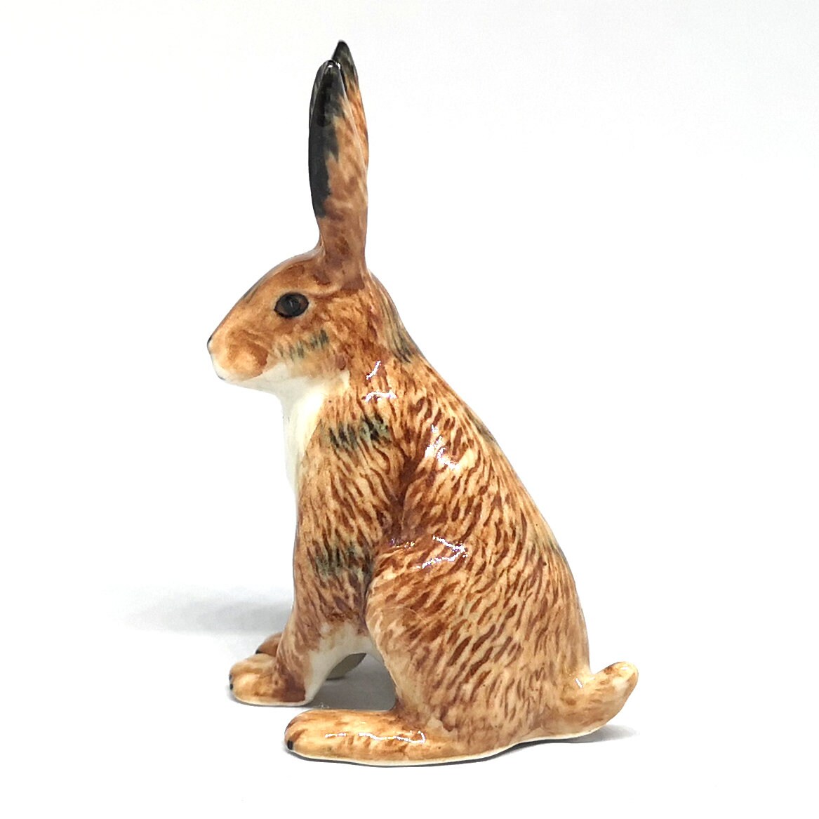 Hand Painted Ceramic Rabbit Figurine: Miniature Farmhouse Decor - Etsy