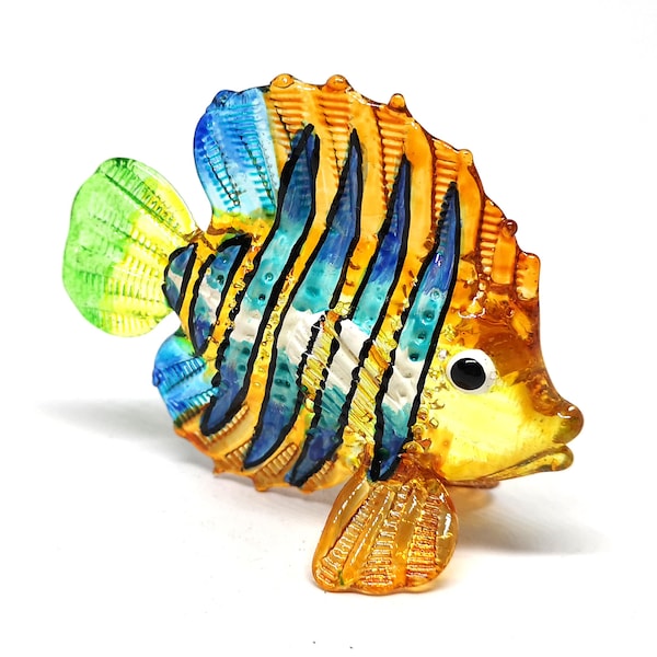 ZOOCRAFT Tropical Glass Sea Fish Figurine Hand Blown Art Sealife Collectible Miniature Aquarium Decor