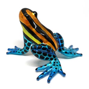 Glass Frog Figurines Collectibles - Poison Dart Hand Blown Painted Art Animals Miniature - Garden Decor Statue Animal - Personalized Gift