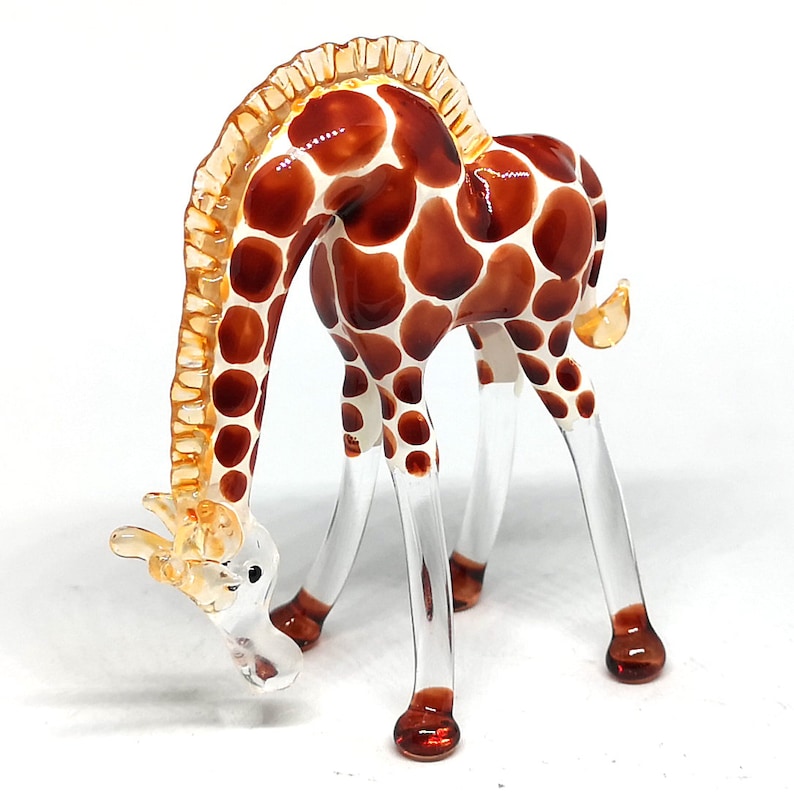 Glass Giraffe Figurine Hand Blown Lampwork Glass Home - Etsy