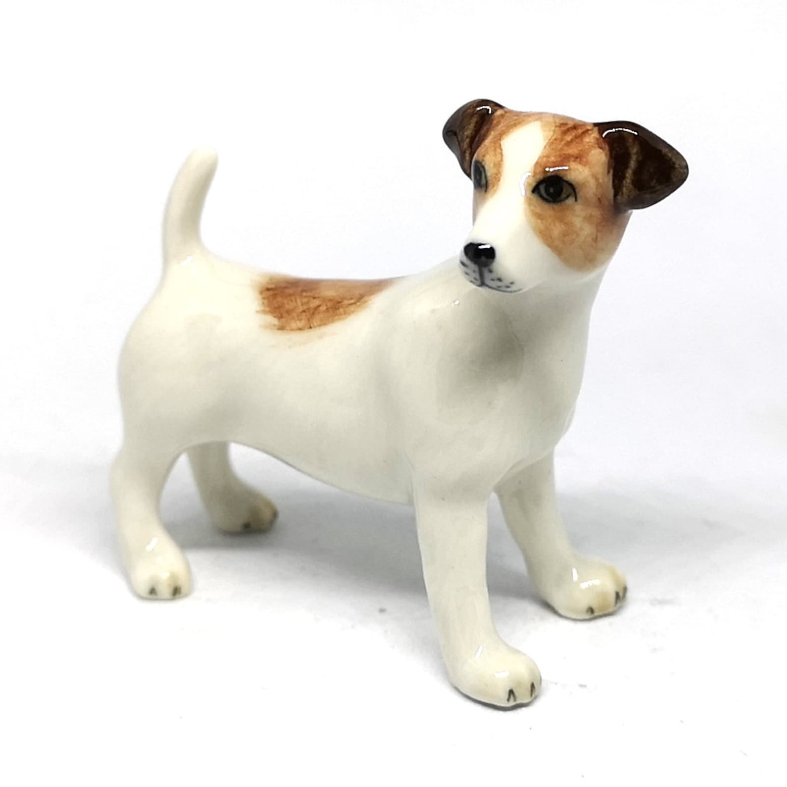 Ceramic Jack Russell Terrier Figurine Hand Painted Miniatures Etsy