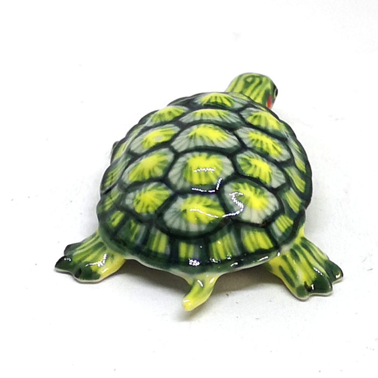 Ceramic Turtle Figurine Hand Painted Porcelain Tortoise Statue Etsy