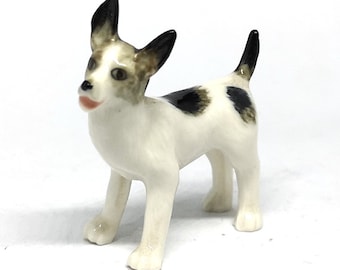 Cute Toy Terrier Dog Figurine Craft Miniatures Collectible Ceramic Animals Home Decor