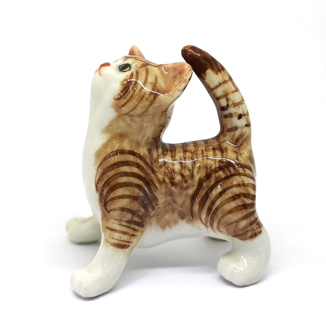 ZOOCRAFT Porcelain Fat Baby Tabby Kitten Cat Figurine Handmade Etsy