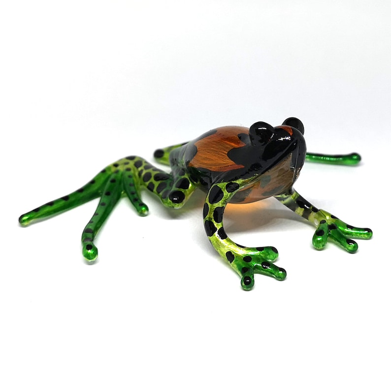 ZOOCRAFT Collectible Frog Figurines Green Blown Glass Hand Etsy