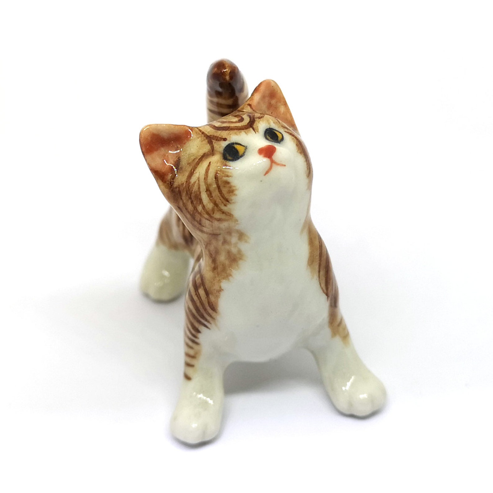 ZOOCRAFT Porcelain Fat Baby Tabby Kitten Cat Figurine Handmade Etsy