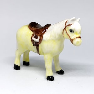 Hand Painted Ceramic Pony Figurine: Farmhouse Decor