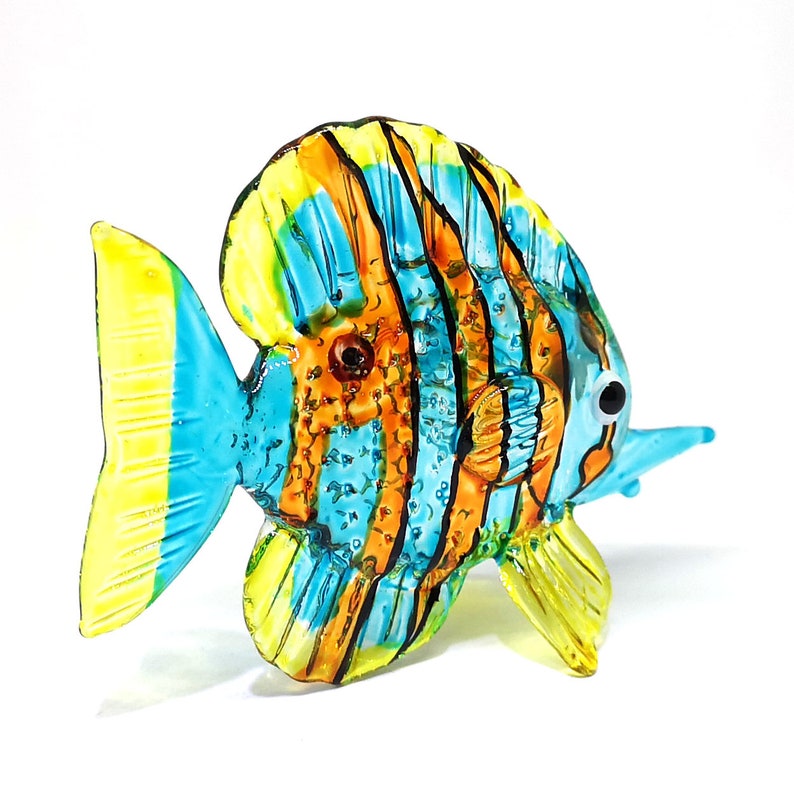 Glass Sea Fish Figurine Collectible Hand Blown Art Glass Etsy