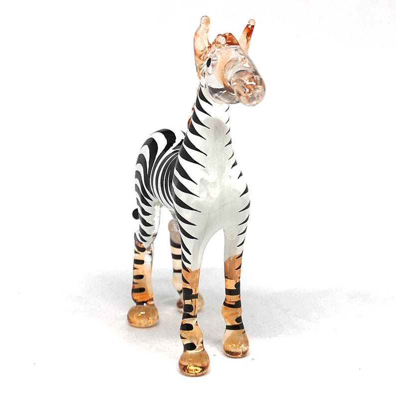 Glass Zebra Figurine Collectible Hand Blown Lampwork Glass Etsy