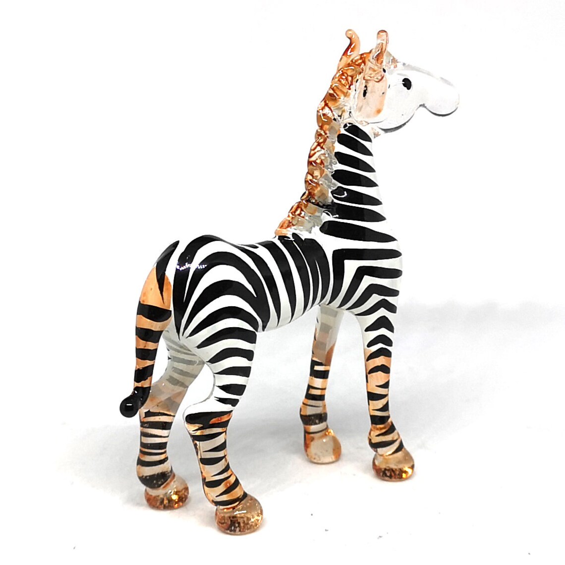 Glass Zebra Figurine Collectible Hand Blown Lampwork Glass Etsy