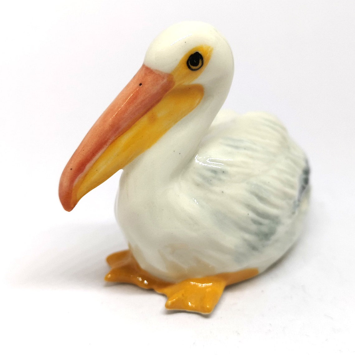 ZOOCRAFT White Pelican Figurine Art Ceramic Bird Handicraft Etsy