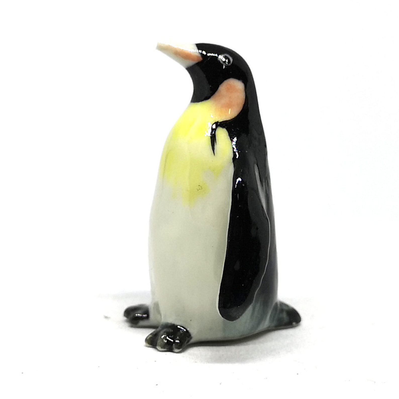 ZOOCRAFT Ceramic Penguin King Figurine Handmade Porcelain Etsy