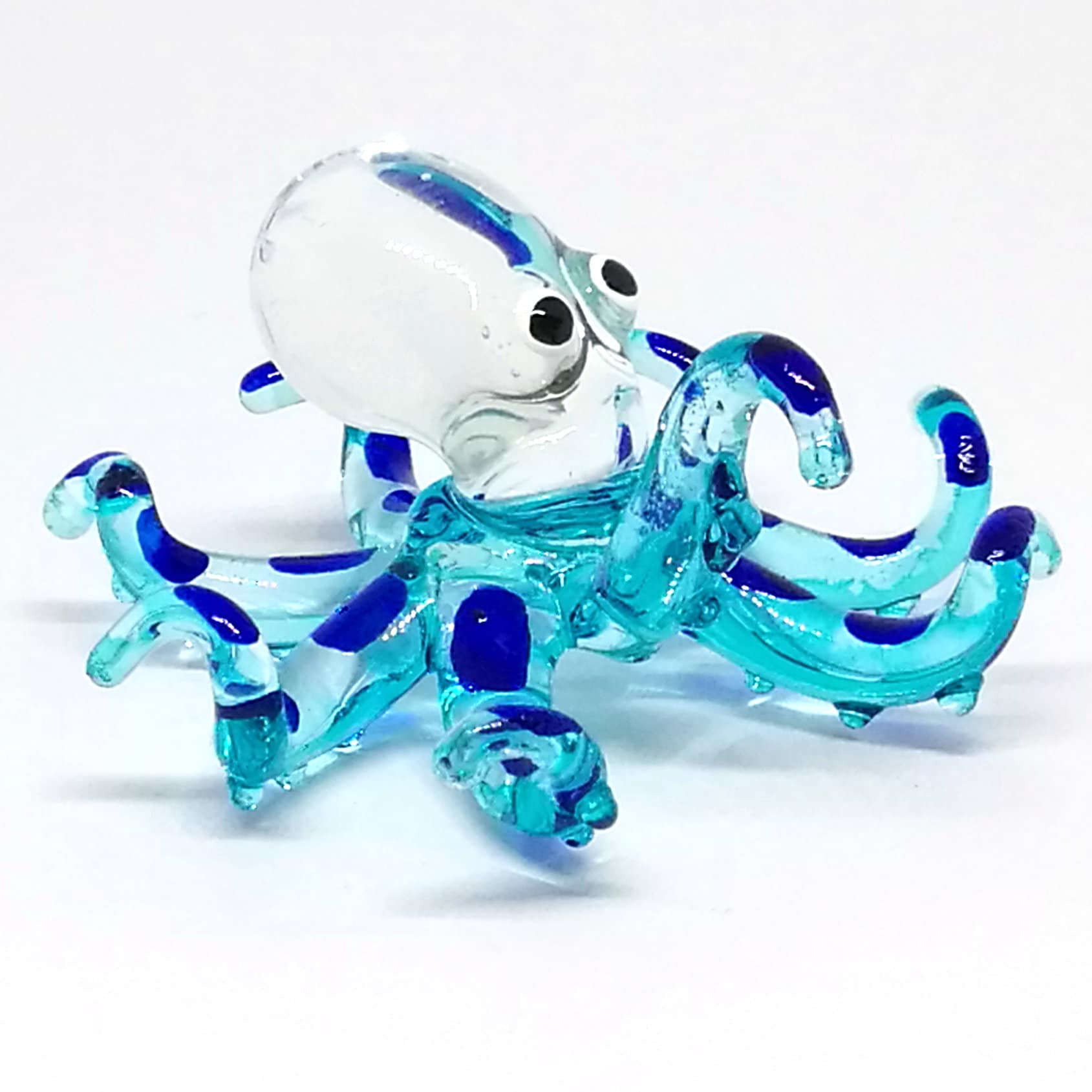 Figurine Miniature Blown Glass Octopus Animal Collectibles Lampwork Poison Art 