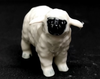ZOOCRAFT Farm Animal Ceramic Sheep Lamb Figurine Hand Painted Miniature Collectible - Country Farmhouse Kitchen Decor