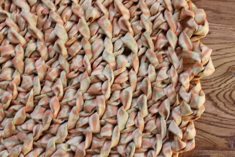 Rag Rug Yellow Orange and Green 22 x 32.5 Etsy