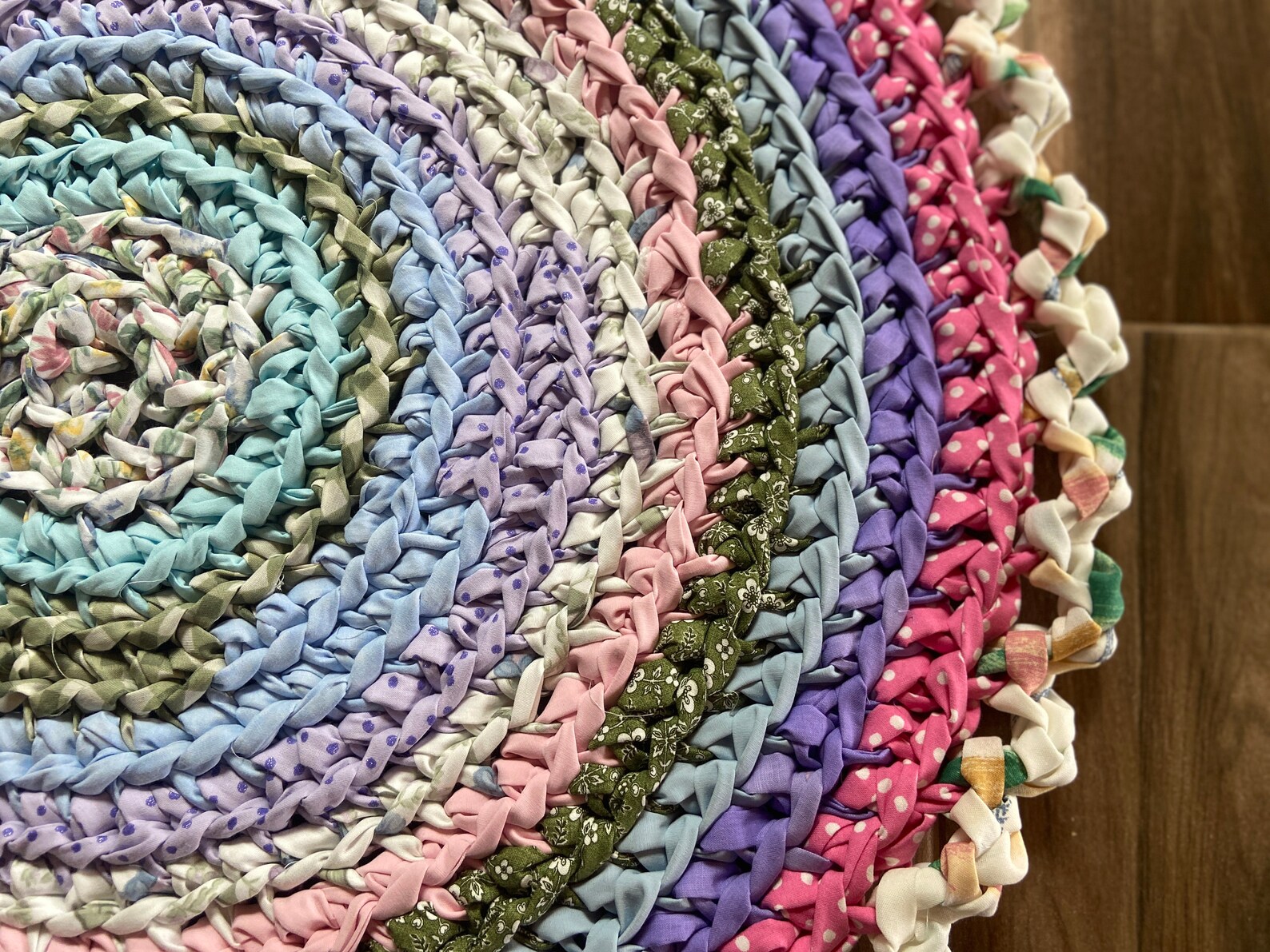 Rag Rug, Multi-colored Rag Rug, 28.5