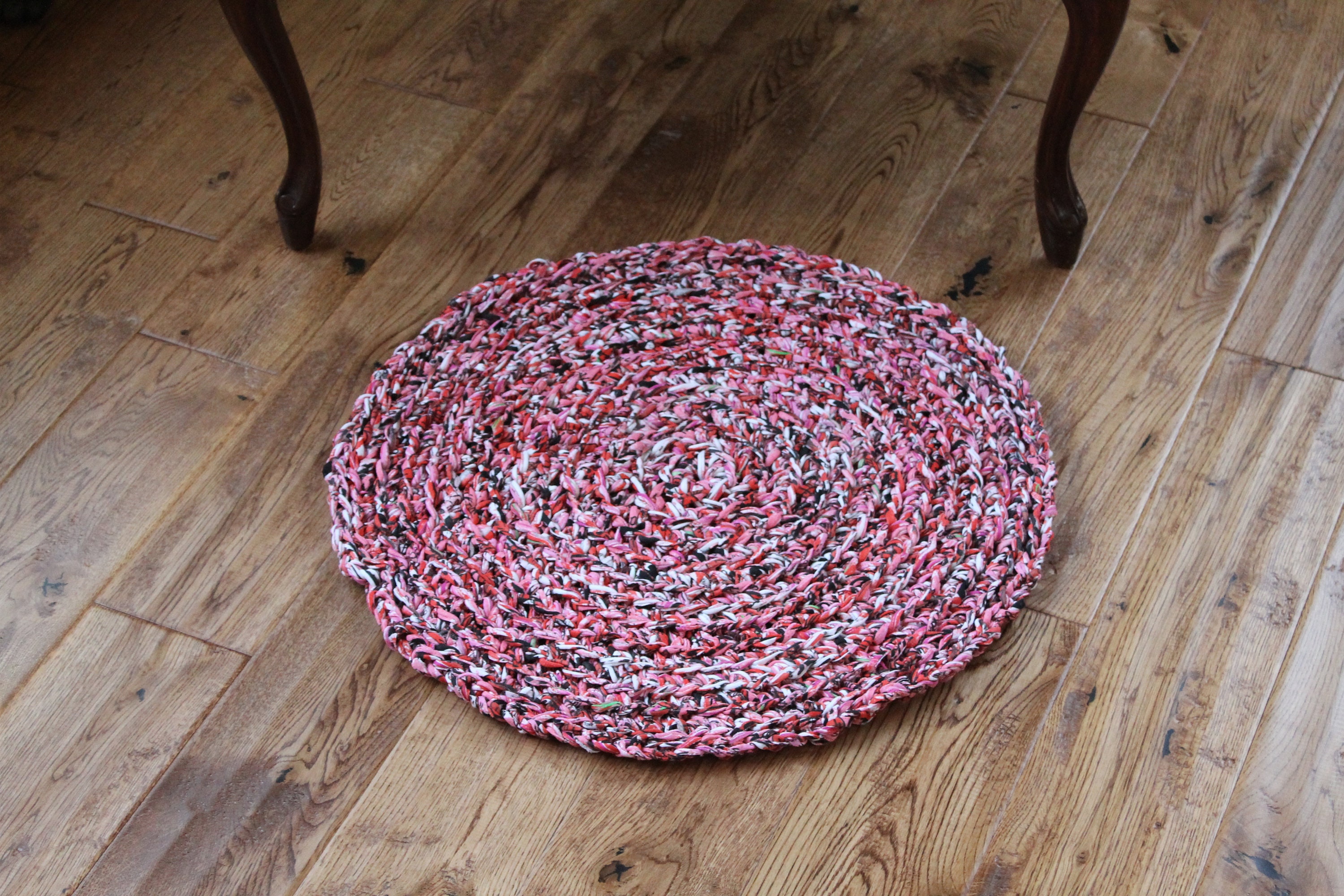 Rag Rug Pink and White Rag Rug 20 Small Round Rag Rug Etsy UK