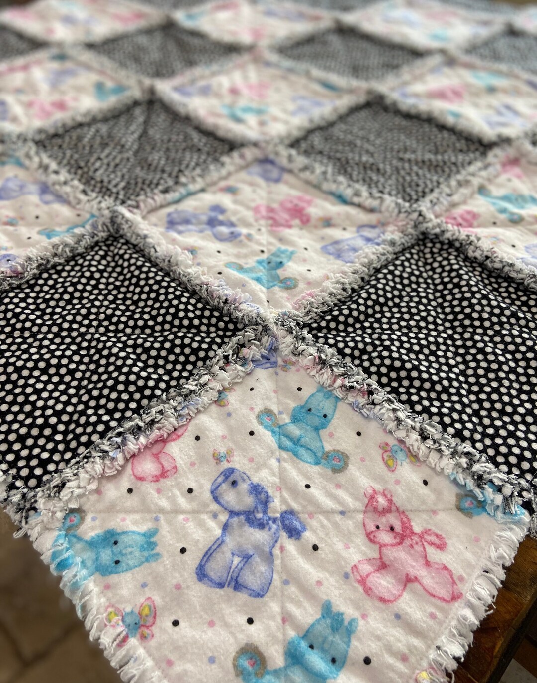 Reversable Rag Quilt Pattern Reversible Rag Quilt, Baby Rag Quilt, Throw - Etsy