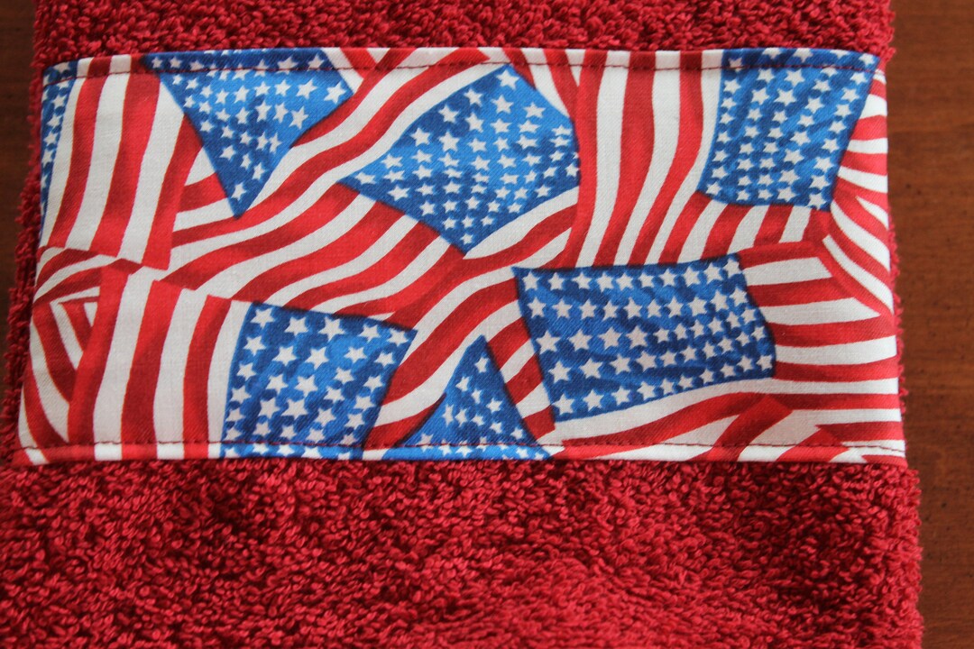 4th of July Towel, Independence Day Decor, Red White Blue Decor, Hand Towel, Tea Towel, Custom 